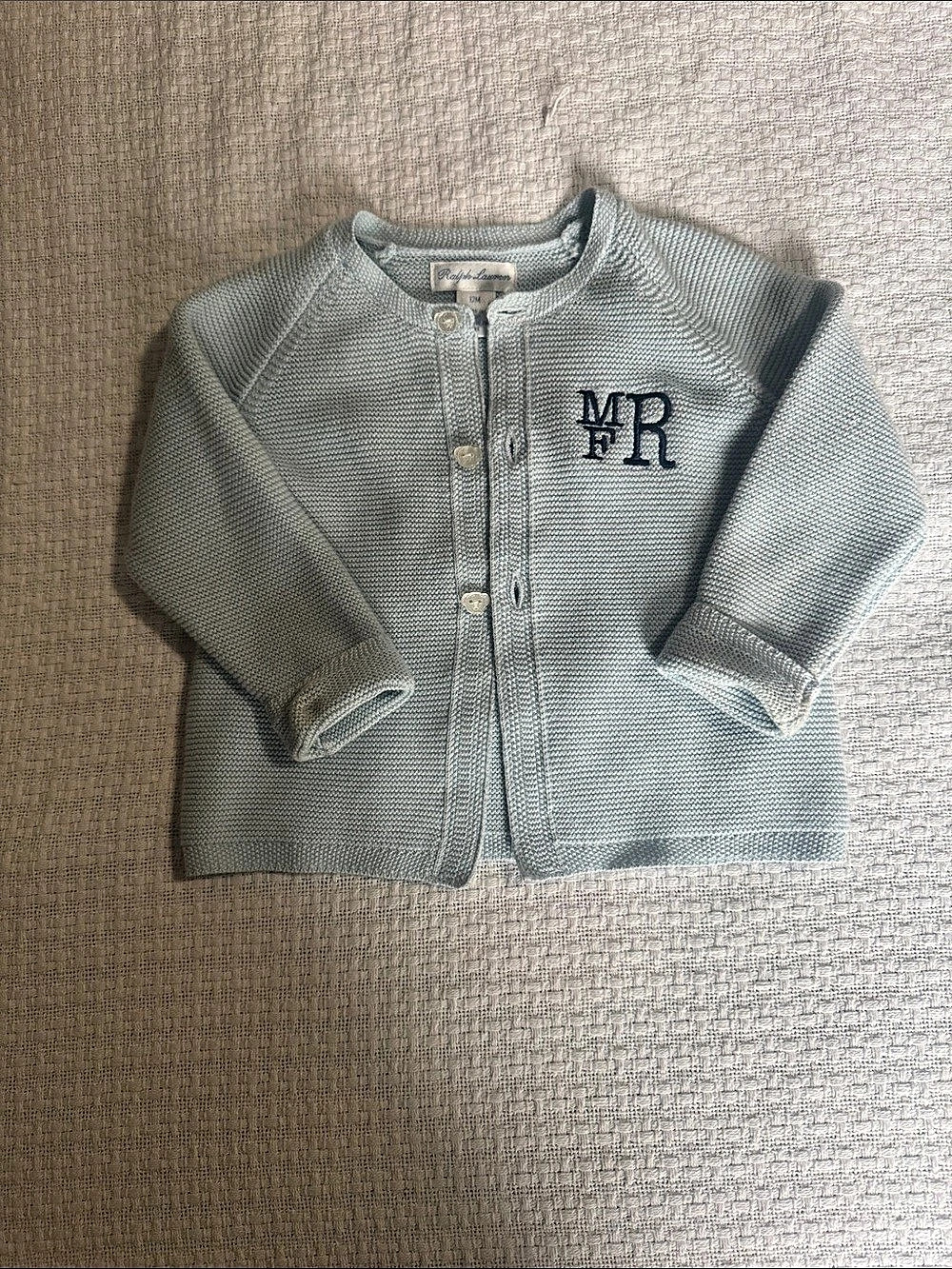 Ralph Lauren Infant Cotton Knit Cardigan Blue 12M